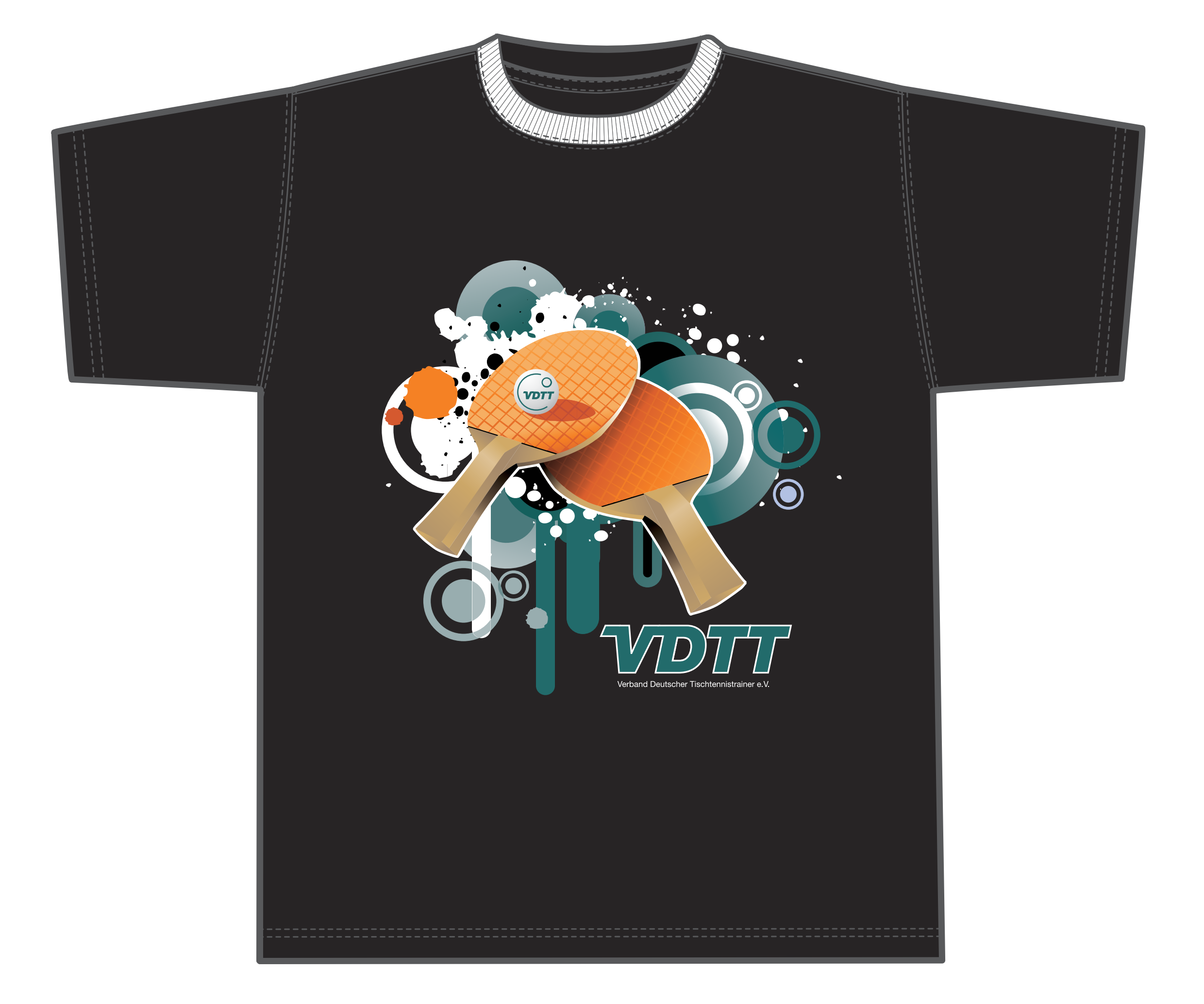 T-Shirt mit VDTT-Logo, Schwarz, Größe: L